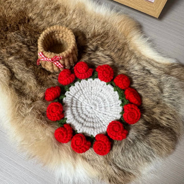 Posavasos de rosas de crochet