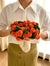 Handmade Crochet orange Rose Bouquet Blanket, Shawl Crochet Soft Blanket,Wedding Gift,