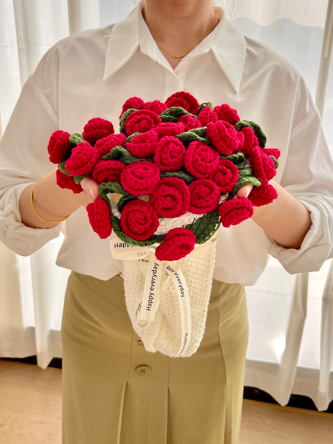 Crochet red rose Bouquet Blanket,gift for her