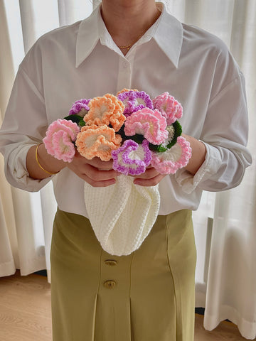 Manta de flores de clavel esponjosa