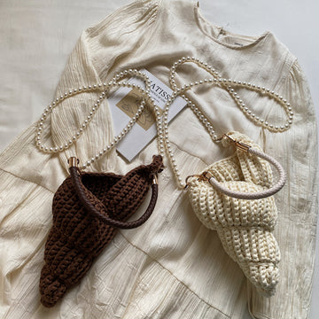Bolso de concha de crochet hecho a mano