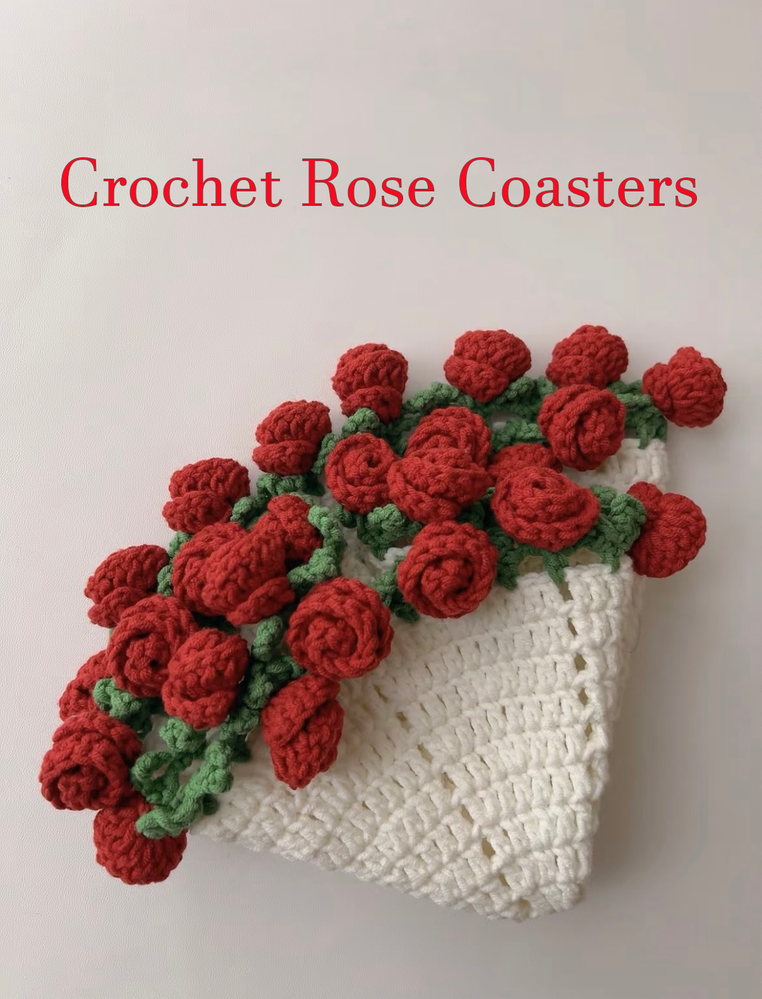 Posavasos de rosas de crochet