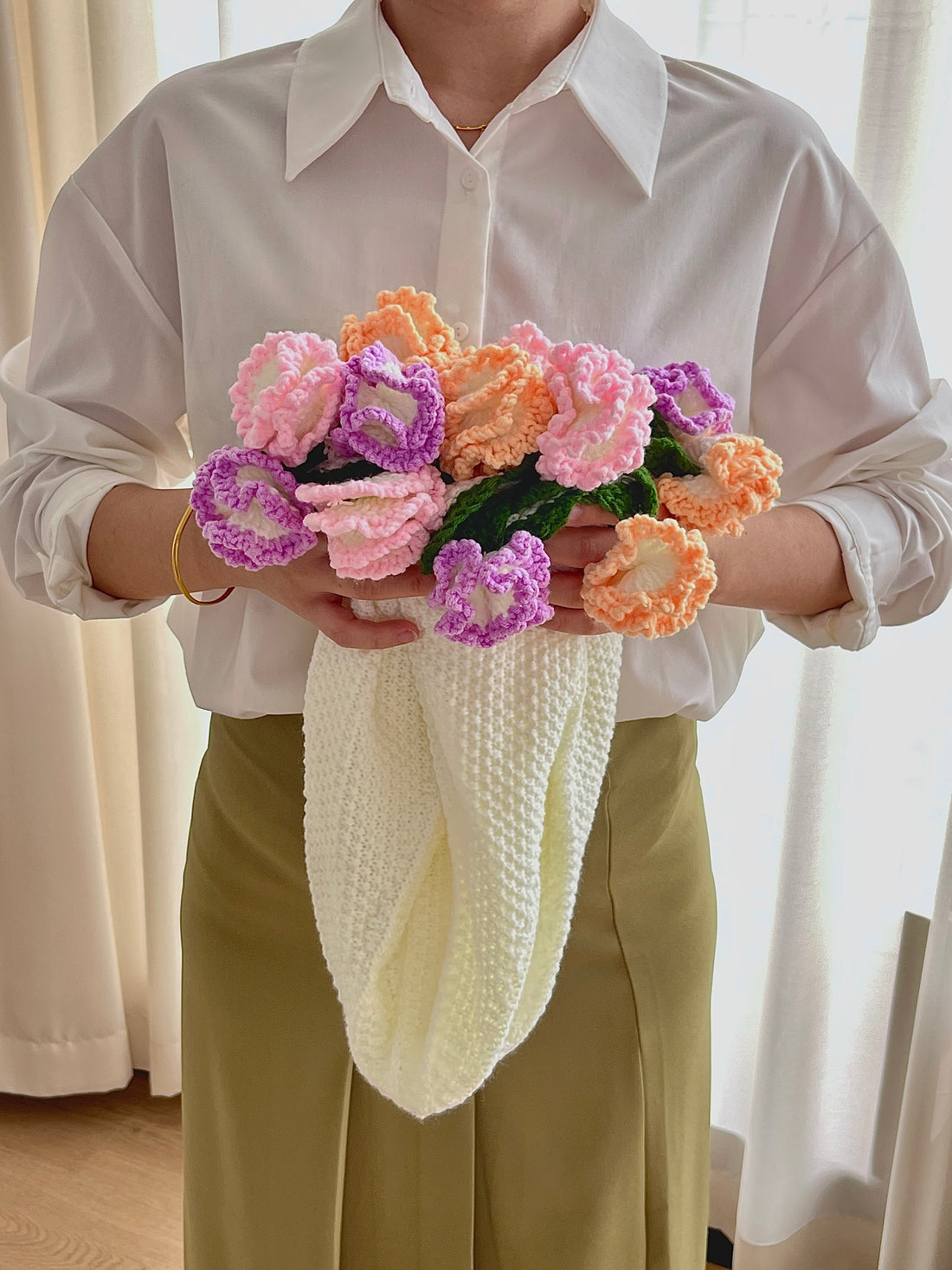 Manta de flores de clavel esponjosa