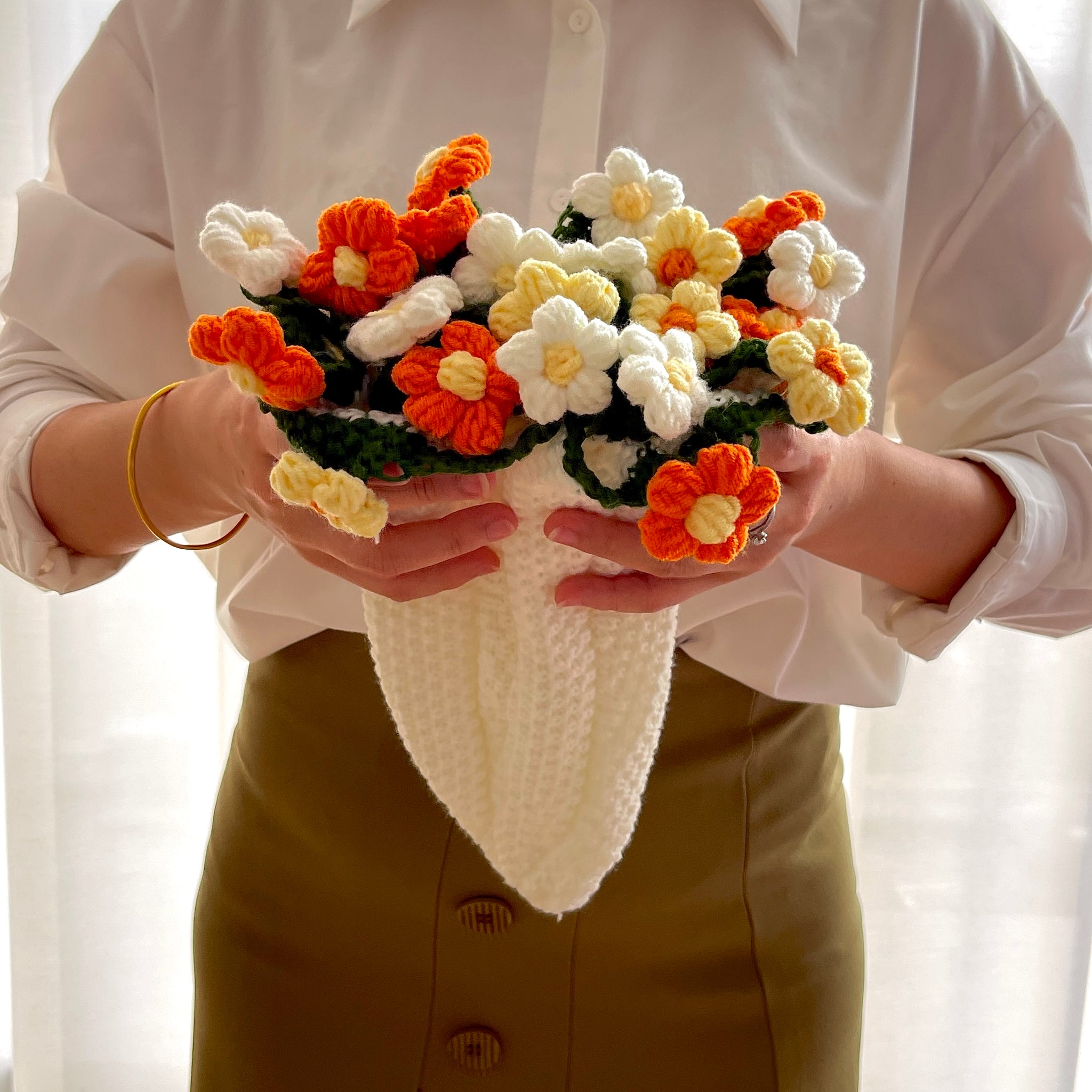 Multiple colors Crochet Rose Bouquet Blanket,Crochet Flower Bouquet Blanket,Mother’s Day Gift,Lily of the valley,Wedding Gift,Sunflower