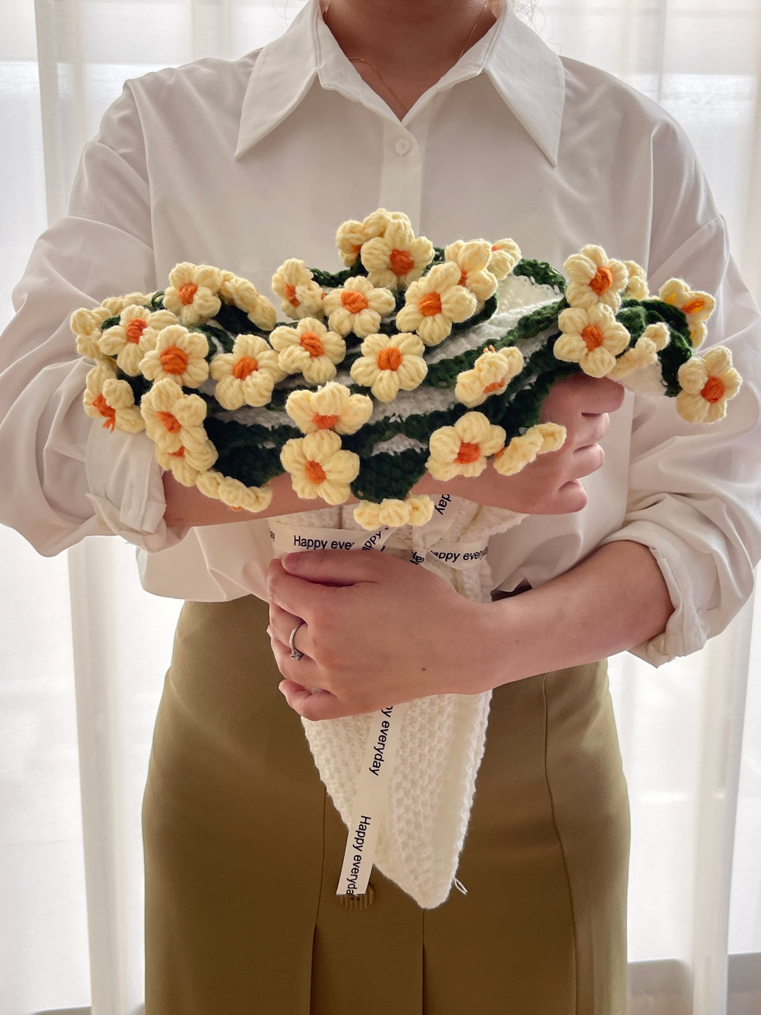 Manta de flores blancas y esponjosas
