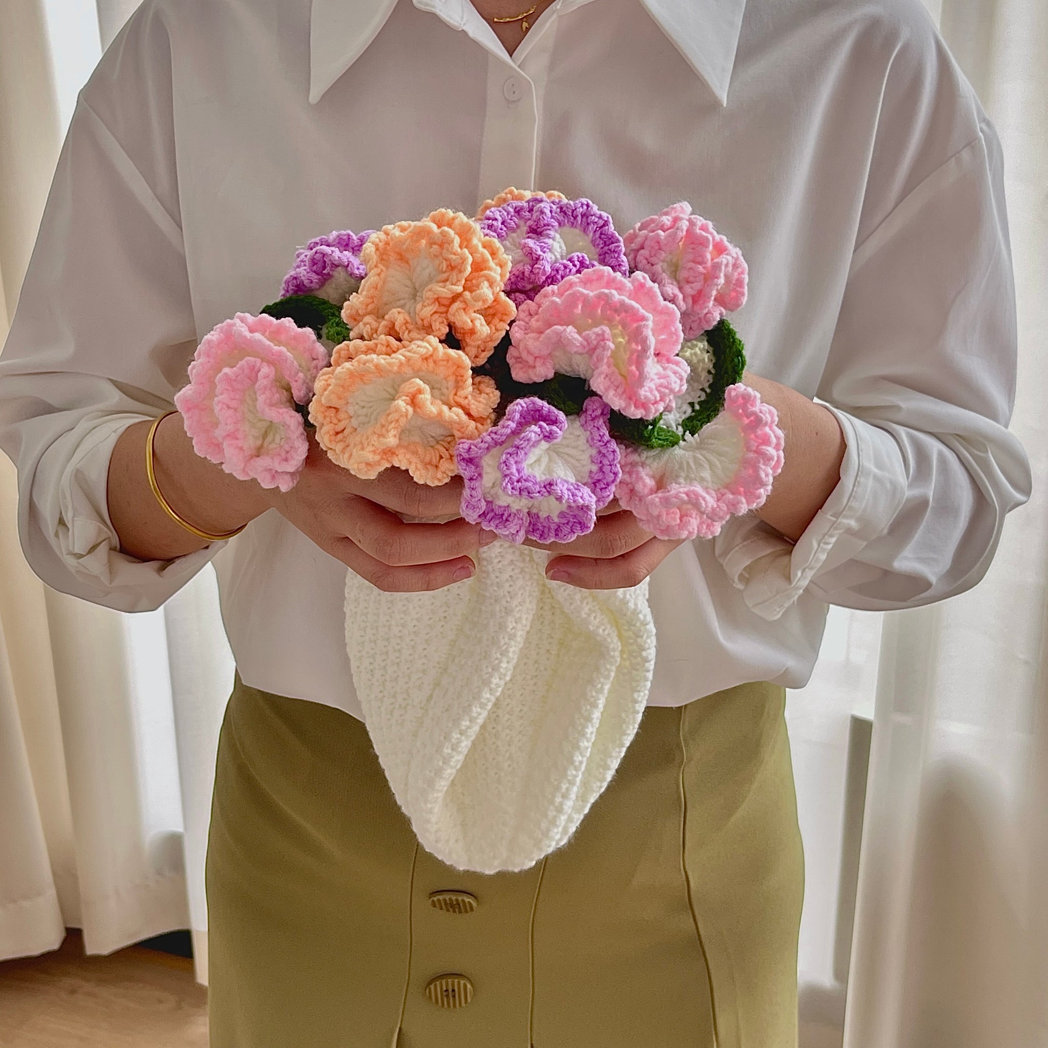 Manta de flores de clavel esponjosa